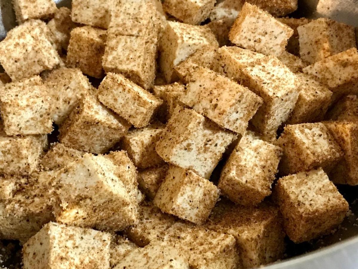 OLD BAY BAKED TOFU CUBES